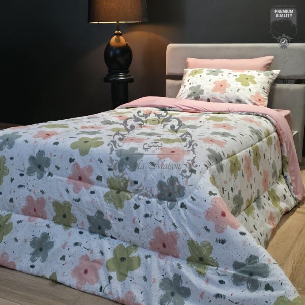 9 Couette Une Place et Demi – Fleurs Aquarelle Pastel