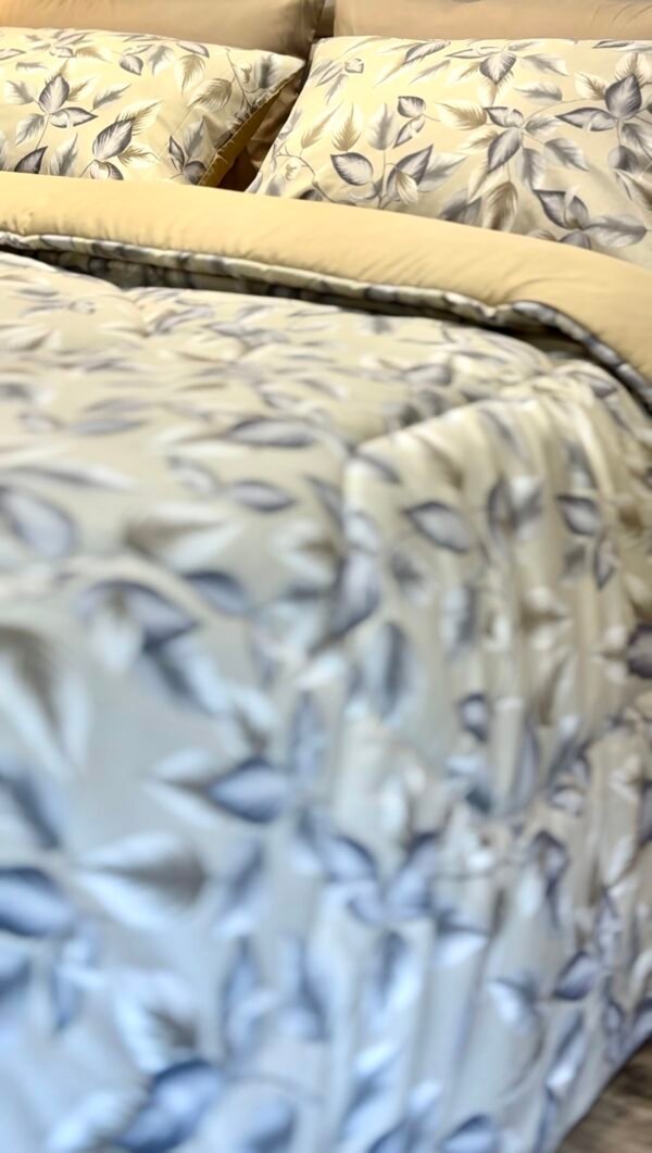 Screenshot Couette 2 Places Motif Feuilles Bleu Gris – Style Nature Chic