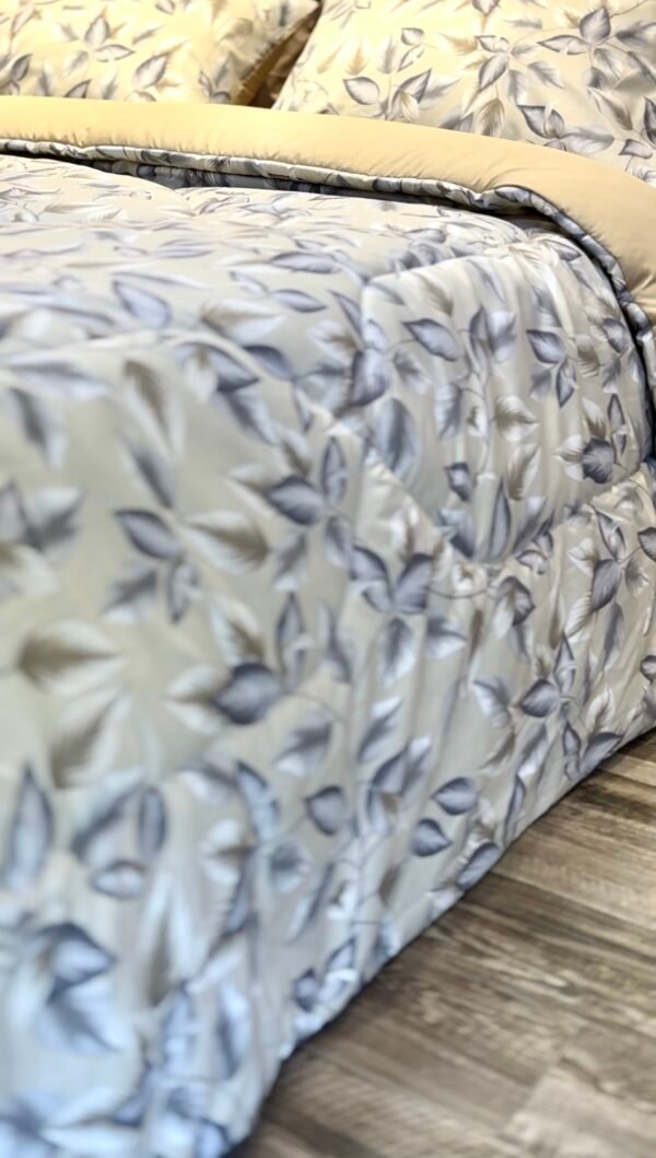 Screenshot Couette 2 Places Motif Feuilles Bleu Gris – Style Nature Chic