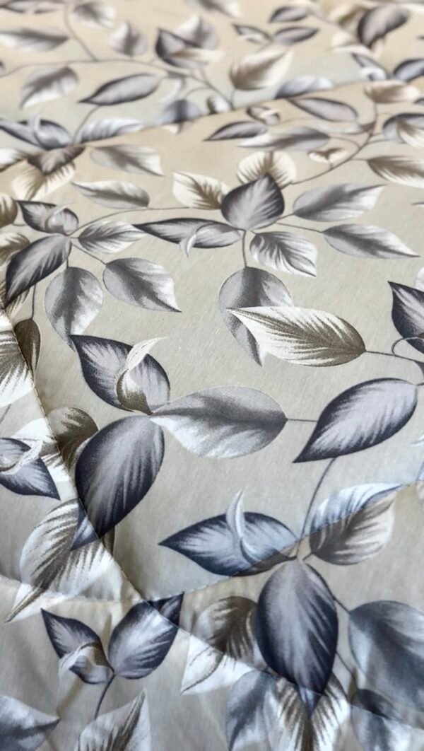 Screenshot Couette 2 Places Motif Feuilles Bleu Gris – Style Nature Chic
